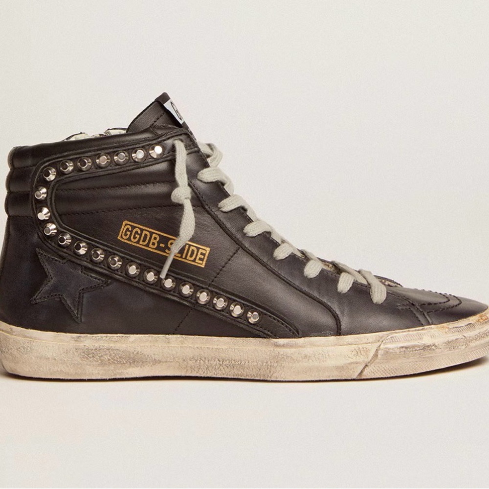 Golden Goose Slide black with studs